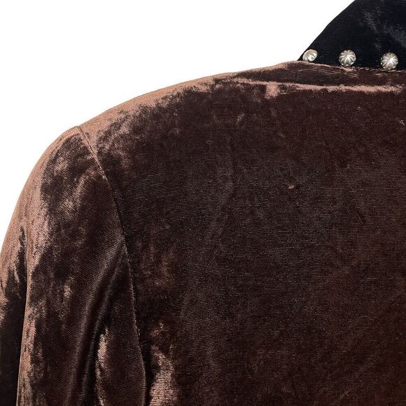 VTG Double D Ranch 100% Wool Velvet Embellished Concho Jacket Brown Size S - Picture 6 of 10